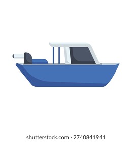 Boat icon, boat vector illustration, boat clip art, clip art of boat, small yacht vector image, isolated on white background
