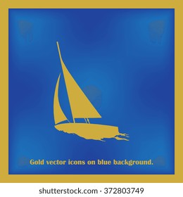 Boat icon, vector illustration. Flat design style