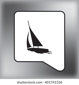 Boat icon, vector illustration. Flat design style