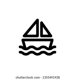 Boat Icon Vector Illustration in Line Style for Any Purpose