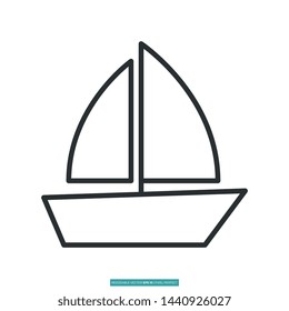 Boat Icon Vector Illustration Logo Template For Website Or Mobile App