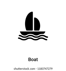 Boat icon vector isolated on white background, logo concept of Boat sign on transparent background, filled black symbol