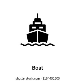 Boat icon vector isolated on white background, logo concept of Boat sign on transparent background, filled black symbol