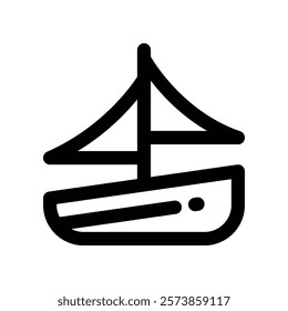 boat icon. vector line icon for your website, mobile, presentation, and logo design.