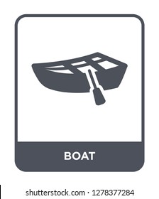 boat icon vector on white background, boat trendy filled icons from Camping collection, boat vector illustration