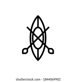 Boat icon vector outline style.
