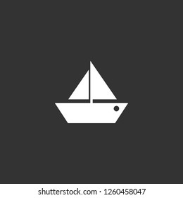 boat icon vector. boat sign on black background. boat icon for web and app