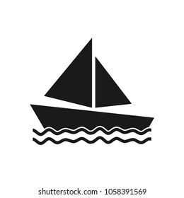 boat icon vector template, summer, flat