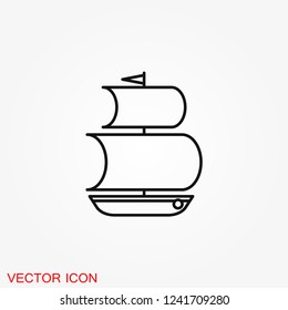 Boat icon vector in trendy flat style isolated on background. Ship transport, boat symbol