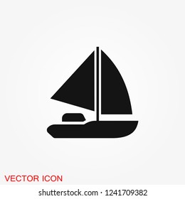 Boat icon vector in trendy flat style isolated on background. Ship transport, boat symbol