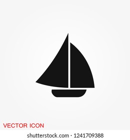 Boat icon vector in trendy flat style isolated on background. Ship transport, boat symbol