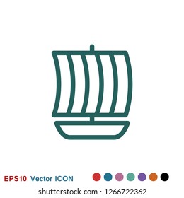 Boat icon vector in trendy flat style isolated on background. Ship transport, boat symbol