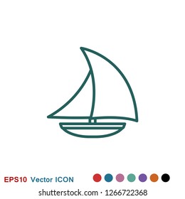 Boat icon vector in trendy flat style isolated on background. Ship transport, boat symbol