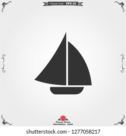 Boat icon vector in trendy flat style isolated on background. Ship transport, boat symbol