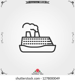 Boat icon vector in trendy flat style isolated on background. Ship transport, boat symbol