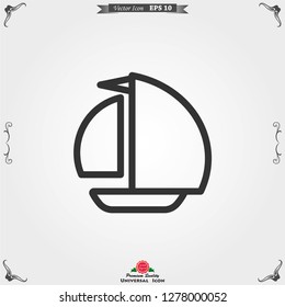 Boat icon vector in trendy flat style isolated on background. Ship transport, boat symbol