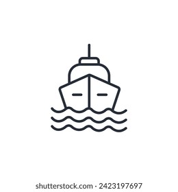 boat icon. vector.Editable stroke.linear style sign for use web design,logo.Symbol illustration.