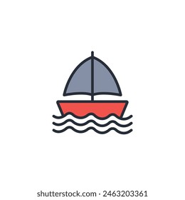 boat icon. vector.Editable stroke.linear style sign for use web design,logo.Symbol illustration.