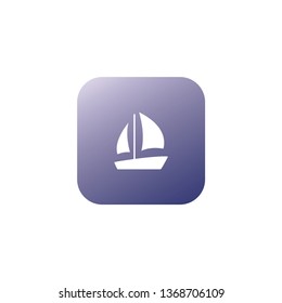 Boat icon with violet background 