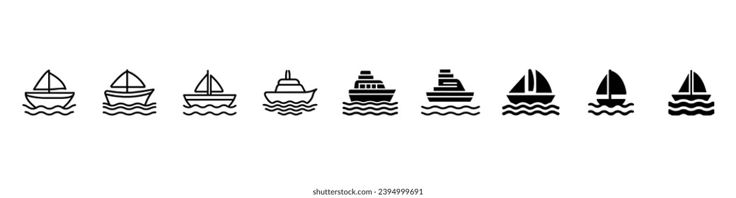  boat icon, Water Transport Icons,  boat icon vector, Ship icons vector template, Travel design icon, boat and ship icons set, boat icon logo