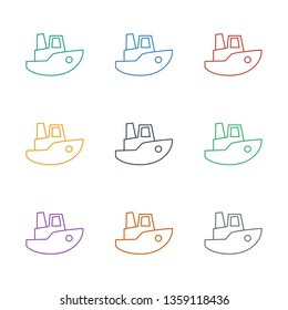 boat icon white background. Editable line boat icon from baby. Trendy boat icon for web and mobile.