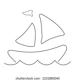 boat icon without background vector illustration