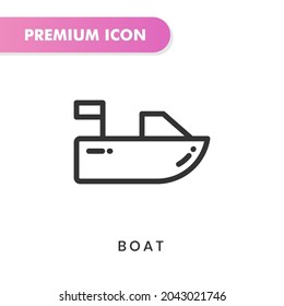 boat icon for your website design, logo, app, UI. Vector graphics illustration and editable stroke. boat icon outline design.