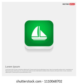 Boat IconGreen Web Button - Free vector icon