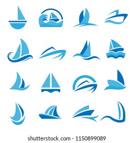 Boat Icons Busines and Company Sign