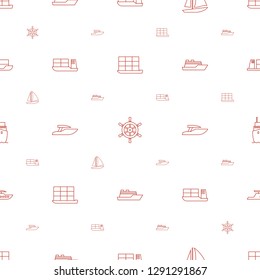 boat icons pattern seamless white background. Included editable line cargo ship, helm, sailboat, ship icons. boat icons for web and mobile.