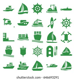 Boat icons set. set of 25 boat filled icons such as boat, helm, cargo truck, cargo ship, ship, harbor, rowing, sail, submarine