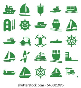 Boat icons set. set of 25 boat filled icons such as boat, helm, cargo truck, cargo ship, ship, harbor, rowing, sail, submarine