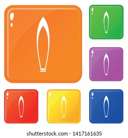 Boat icons set collection vector 6 color isolated on white background