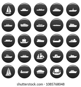 Boat icons set. Simple illustration of 25 boat vector icons black isolated