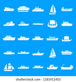 Boat icons set. Simple illustration of 25 boat vector icons for web