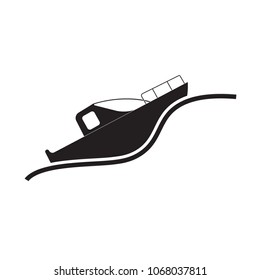 Boat icons.Black and white.Web and mobile