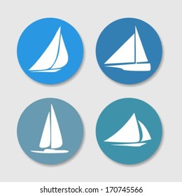 Boat icons,Flat style