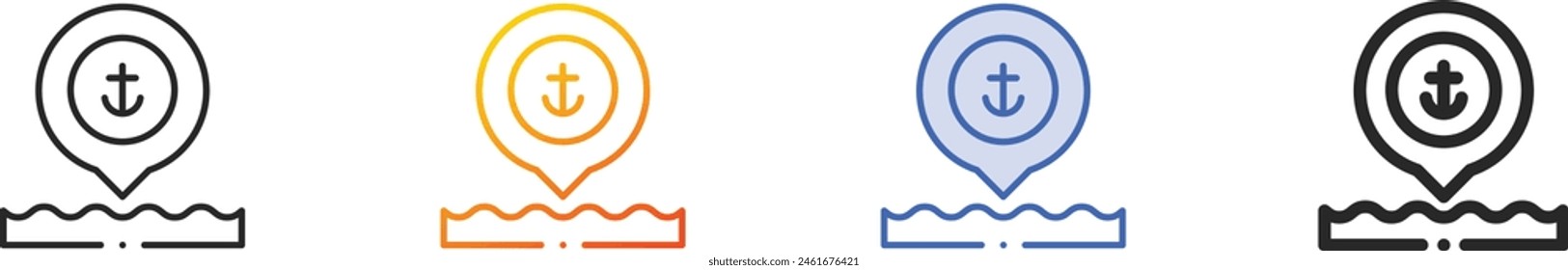 boat icon.Thin Linear, Gradient, Blue Stroke and bold Style Design Isolated On White Background