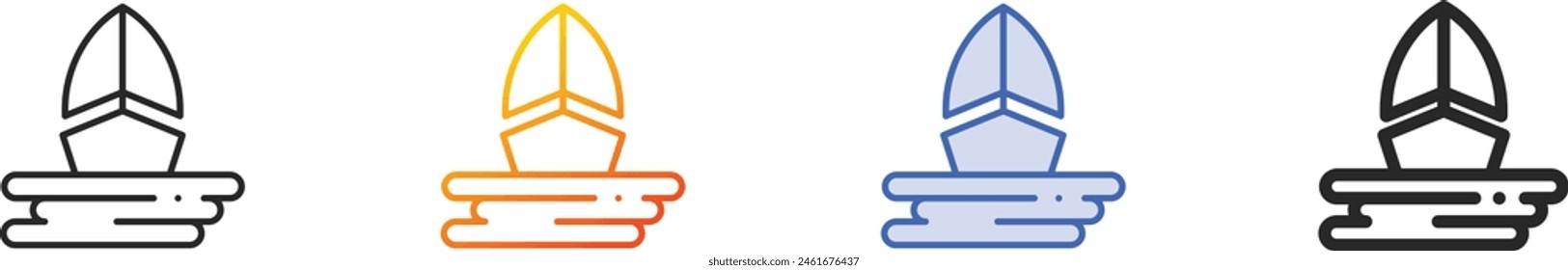 boat icon.Thin Linear, Gradient, Blue Stroke and bold Style Design Isolated On White Background