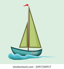Boat Illustration Design Simple Vector