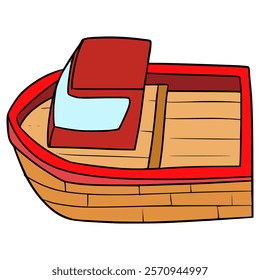 boat illustration hand drawn isolated vector