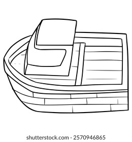 boat illustration hand drawn outline vector