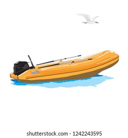 Boat, An illustration of a small zodiac.