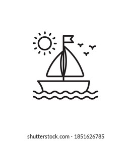 Boat illustration style outline icon. EPS 10 File