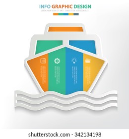 Boat info graphic design. Clean vector