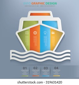 Boat info graphic design,clean vector
