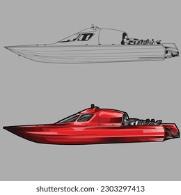 boat  isolated in gray background for business elements, screen printing, digital printing,DGT,DFT and poster.