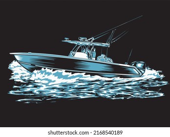 sport fishing boat silhouette