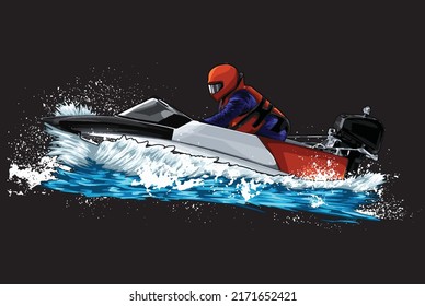boat isolated on black background for poster, t-shirt print, business element, social media content, blog, sticker, vlog, and card. vector illustration.
