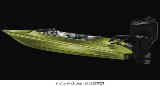boat isolated on black background for poster, t-shirt print, business element, social media content, blog, sticker, vlog, and card. vector illustration.